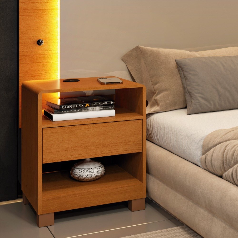 Dormitório Espanha mesa de cabeceira com USB